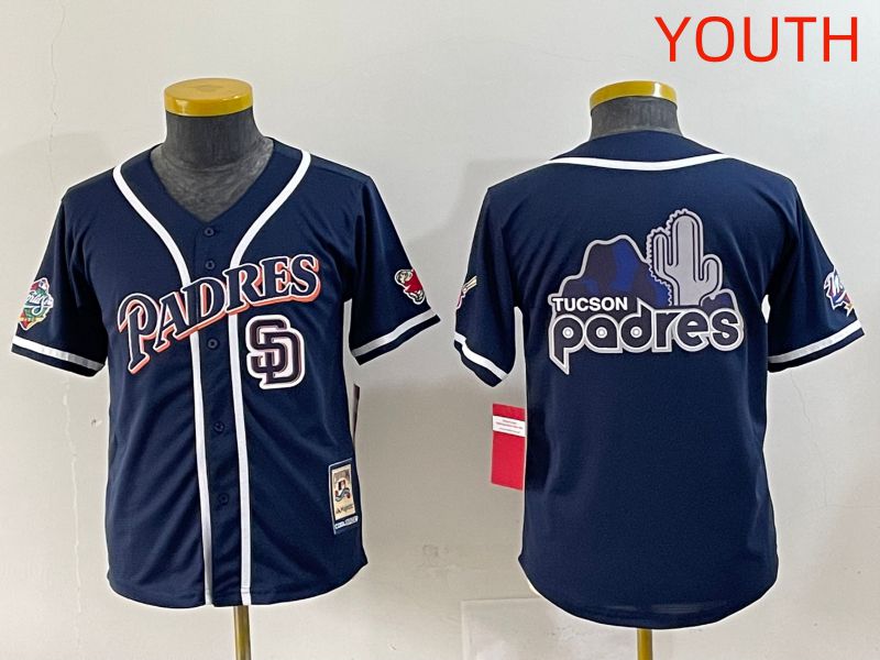 Youth 2025 San Diego Padres Blank Blue Throwback Game Nike MLB Jersey style 17->youth mlb jersey->Youth Jersey